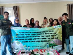 Bantu Petani Desa Labu, Mahasiswa Agribisnis UBB Bikin Pestisida Nabati dari Batang Serai