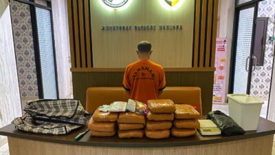 Polda Babel Amankan Pria Di Pangkalpinang Usai Simpan 12,8 Kilogram Ganja Dirumah